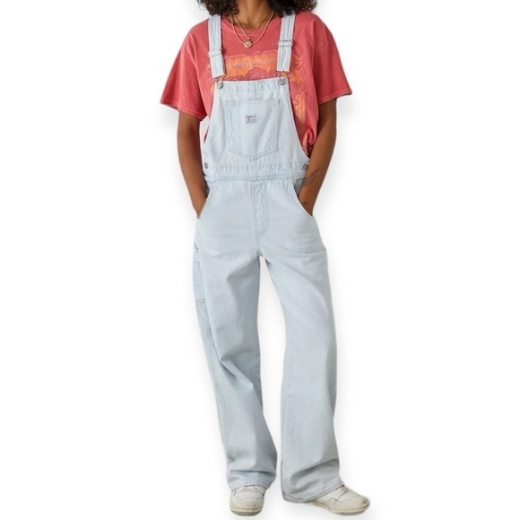 LEVI’S Utility Carpenter Style Light Wash Overalls Size XL NEW - Picture 2 of 11